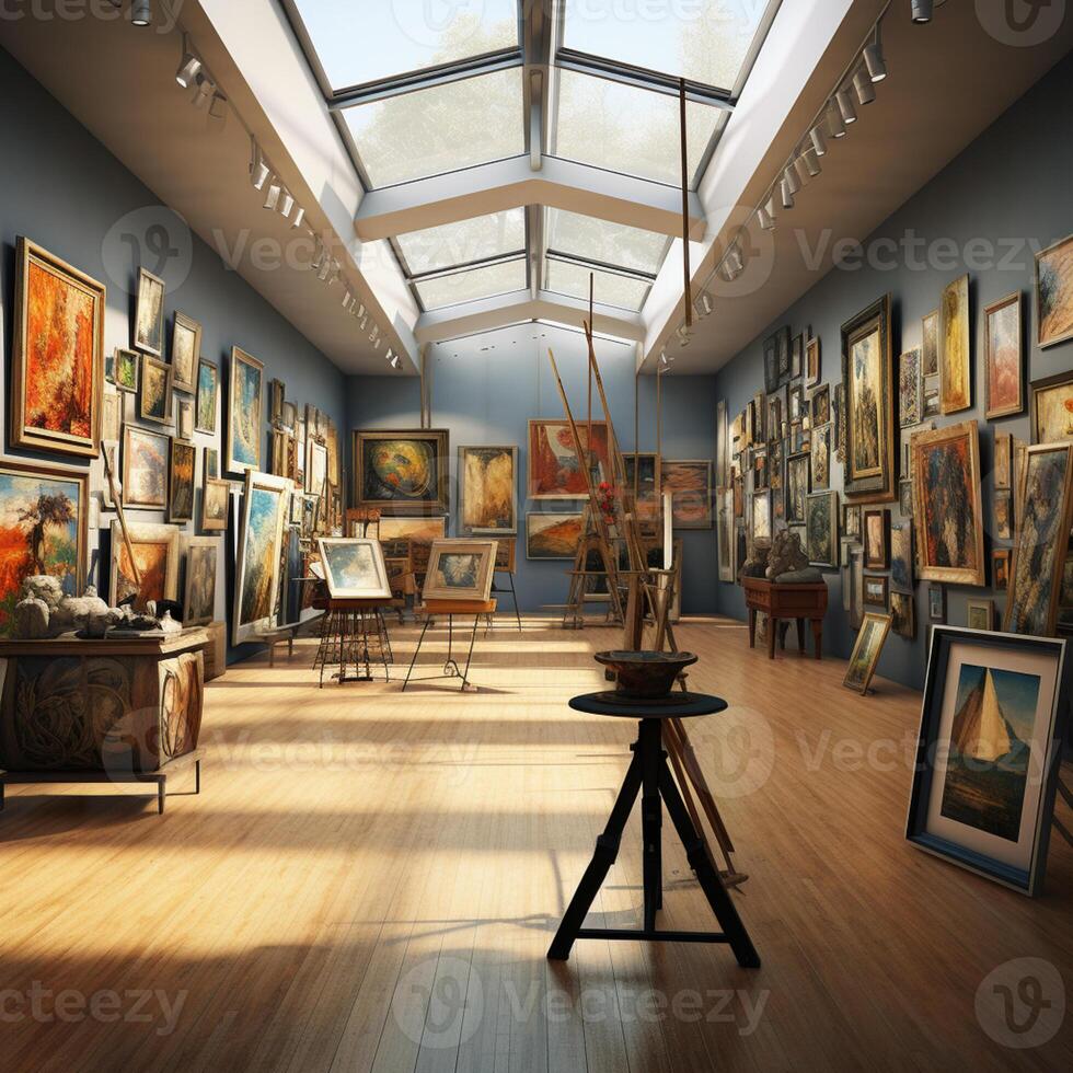 arte galleria foto esposizione nel Museo, ai generativo