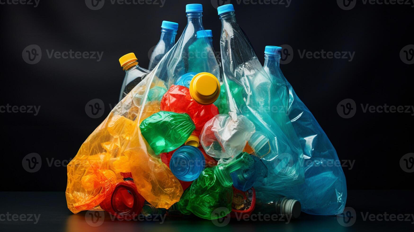 plastica rifiuto spazzatura Usato bottiglia, ai generativo foto