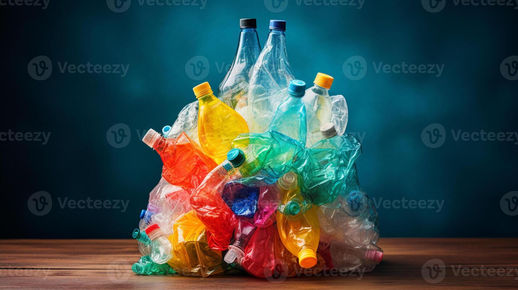 plastica rifiuto spazzatura Usato bottiglia, ai generativo foto