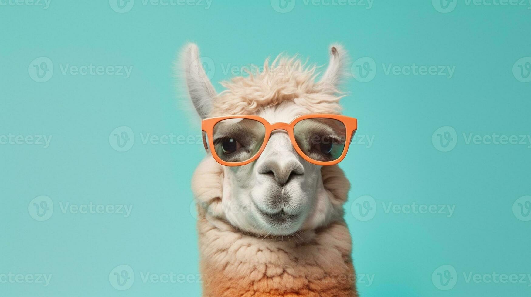 generativo ai, alpacadorabile un' elegante alpaca sportivo occhiali da sole foto