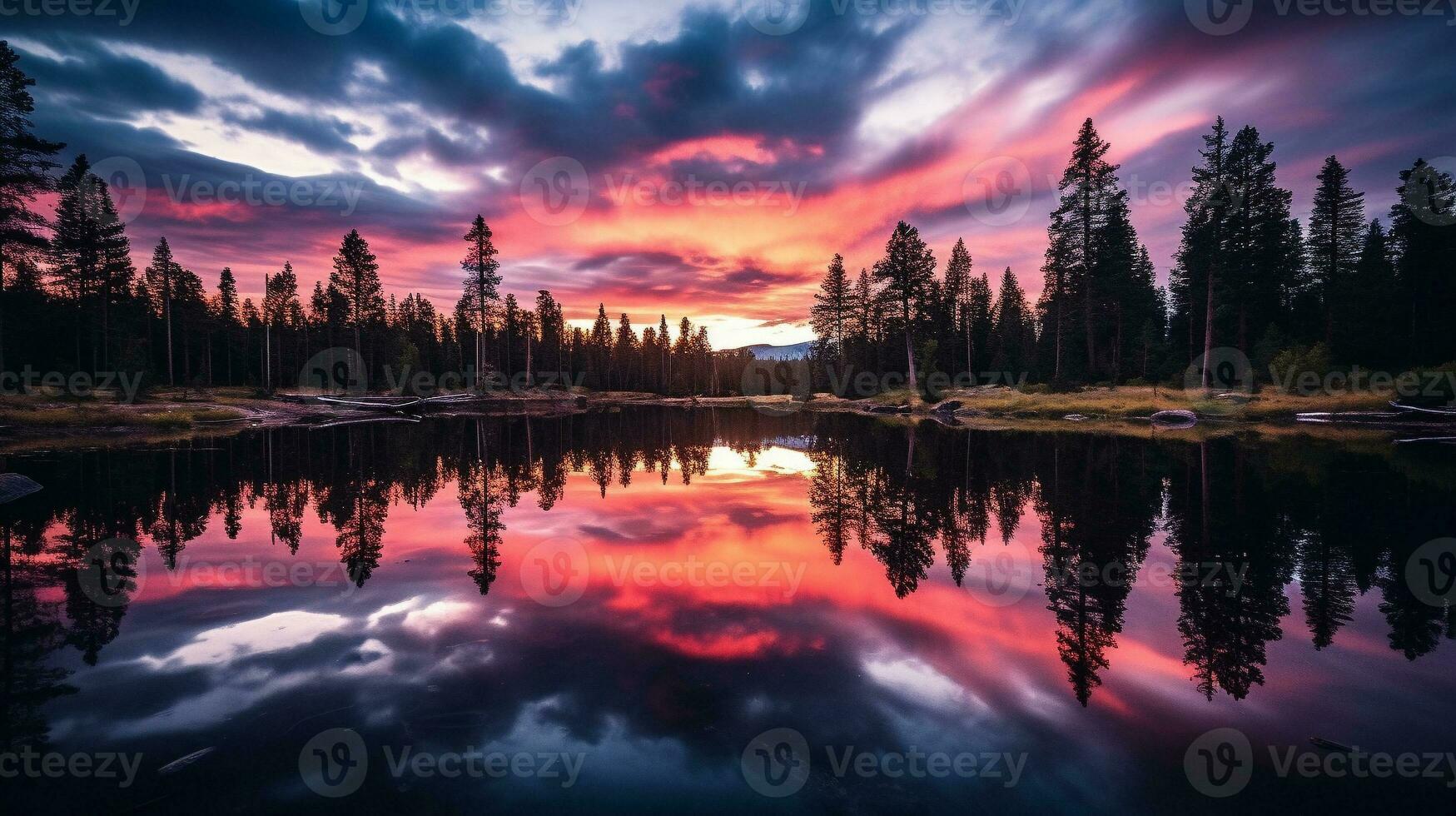 generativo ai, rispecchiato serenità cattura il ipnotizzante acqua riflessi foto