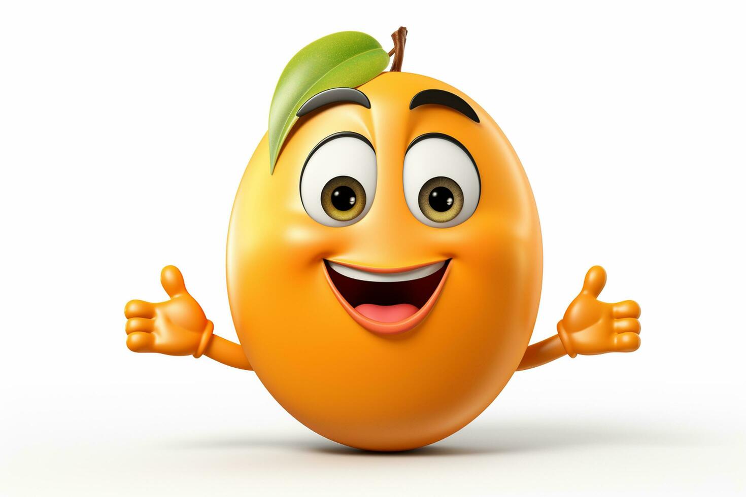 Limone frutta personaggio con contento viso e smiley viso. 3d illustrazione ai generato foto