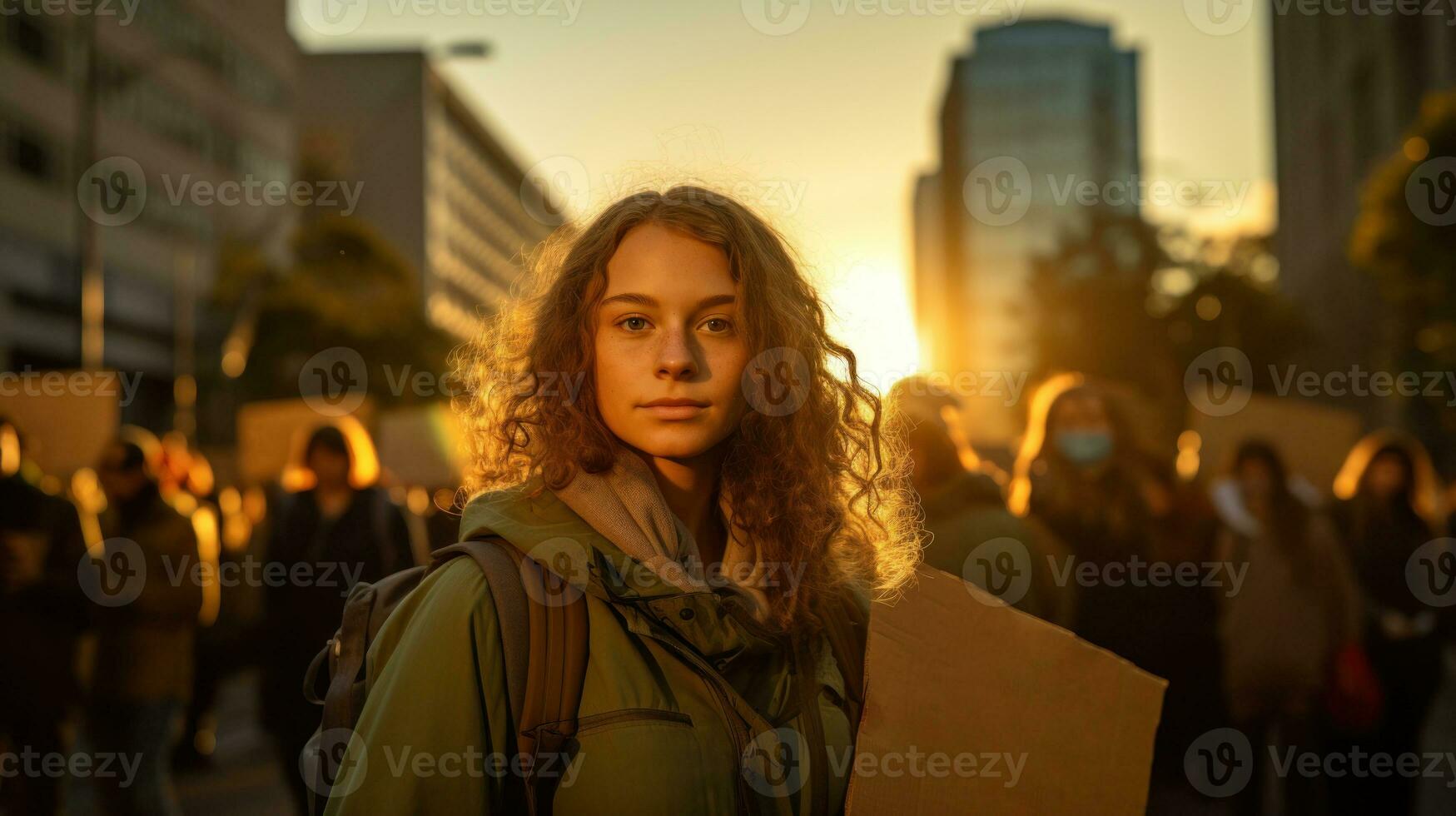 attivisti Tenere cartone striscioni. generativo ai foto