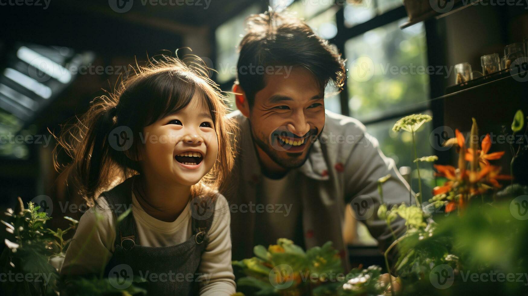 foto di un' famiglia avendo divertimento. generativo ai