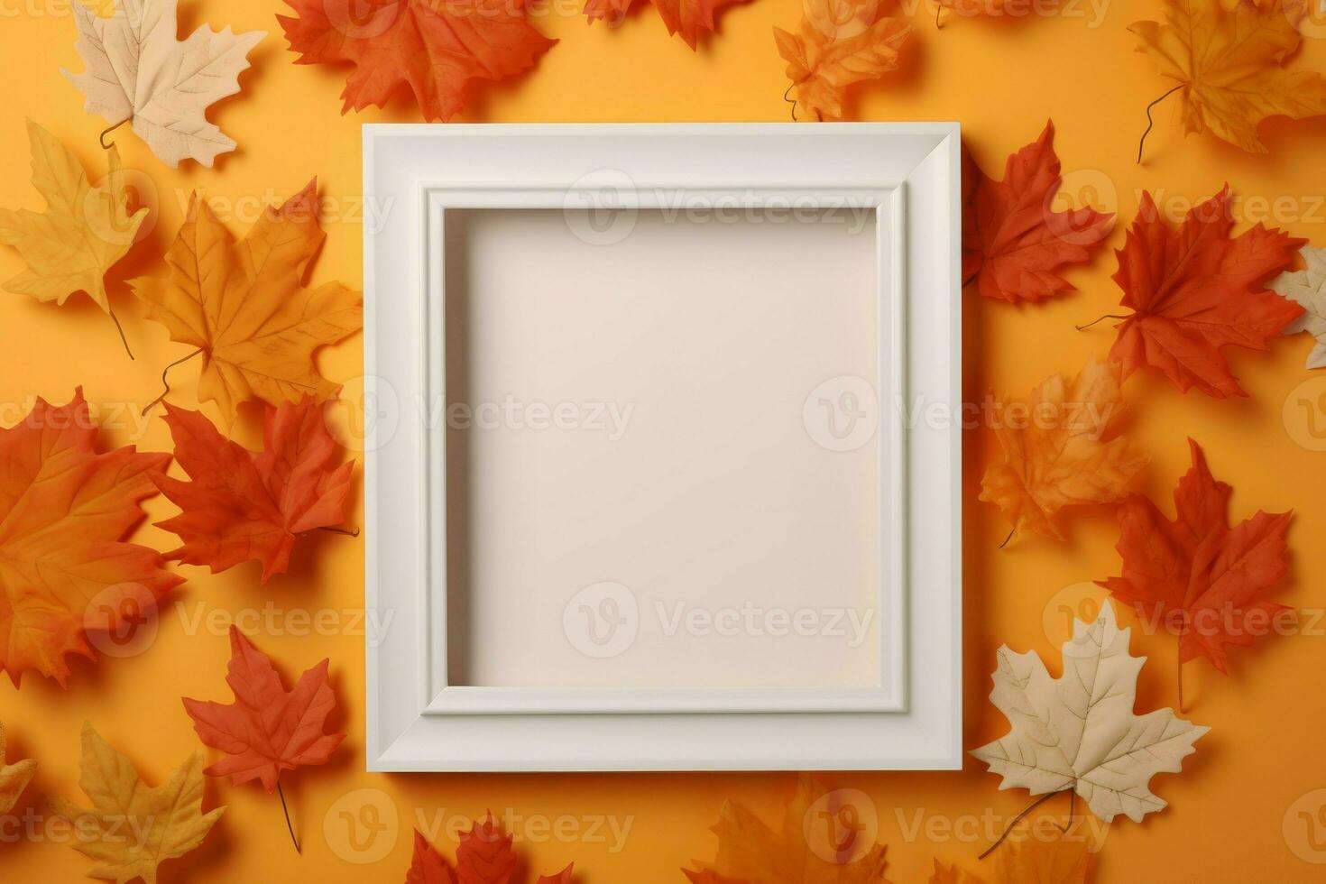 autunno bianca immagine telaio arredamento. creare ai foto