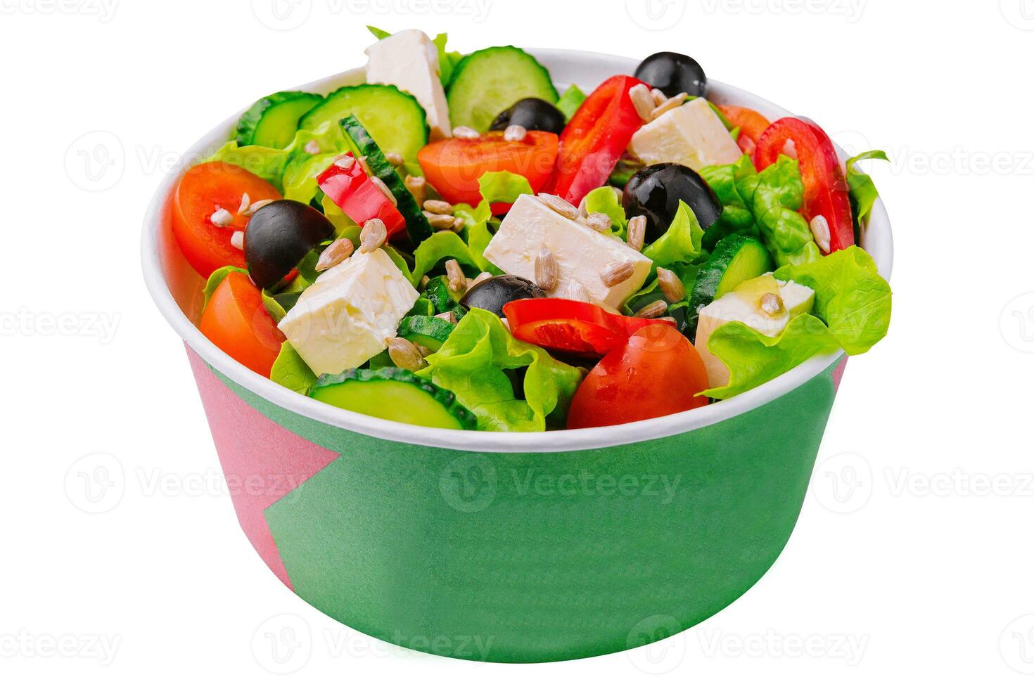 tradizionale greco insalata con feta e verdure foto