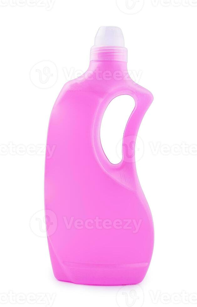 plastica pulito bottiglia con rosa detergente foto