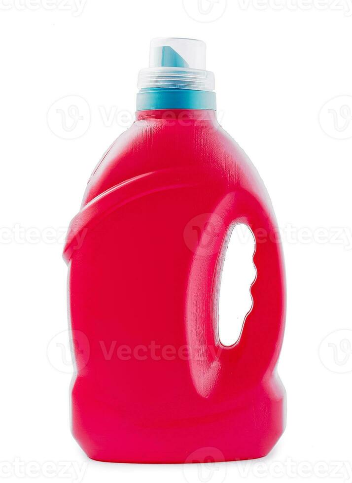 rosso detergente bottiglia isolato su bianca sfondo foto