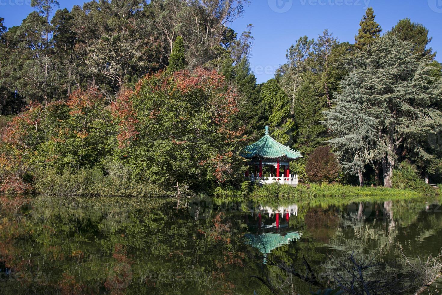 padiglione cinese nel parco del cancello dorato, san francisco, ca foto