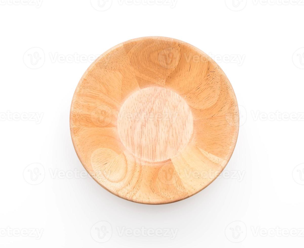 ciotola di legno su sfondo bianco foto