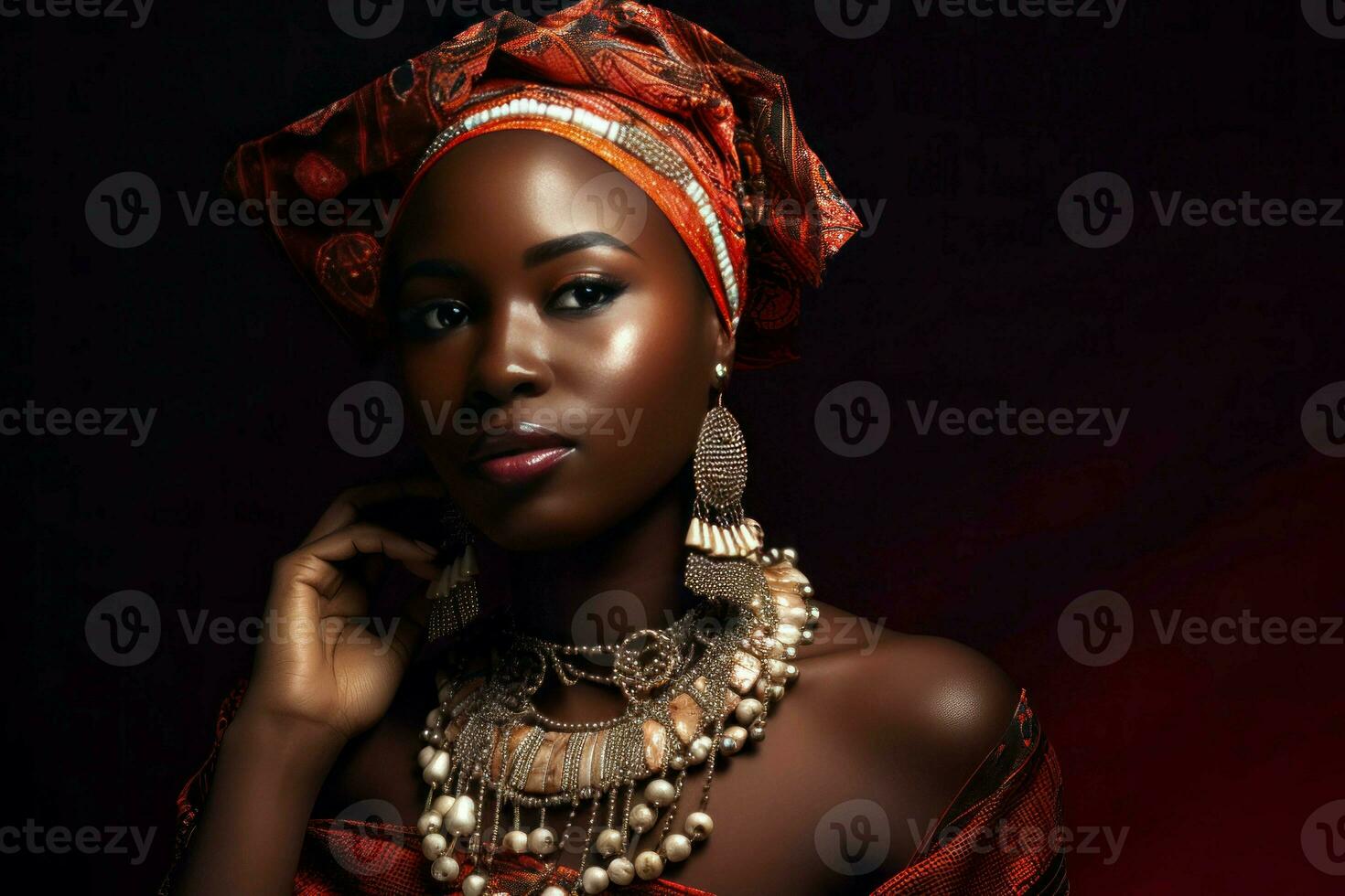 nero donna rosso tradizionale. creare ai foto