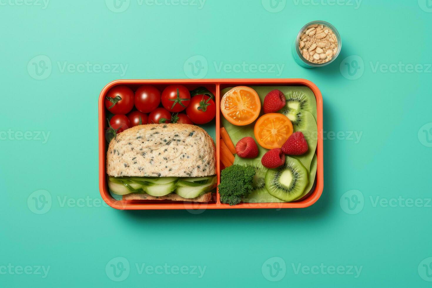 pratico cibo pranzo acciaio scatola. creare ai foto