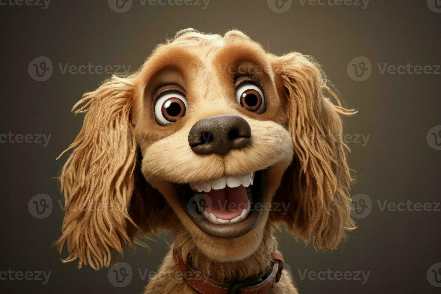 giocoso carino sorridente cartone animato cane. creare ai foto
