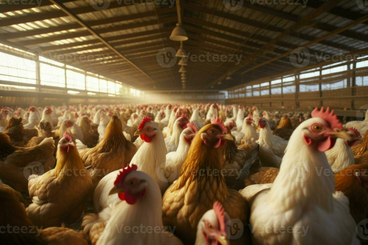 rustico pollo bestiame azienda agricola. creare ai foto