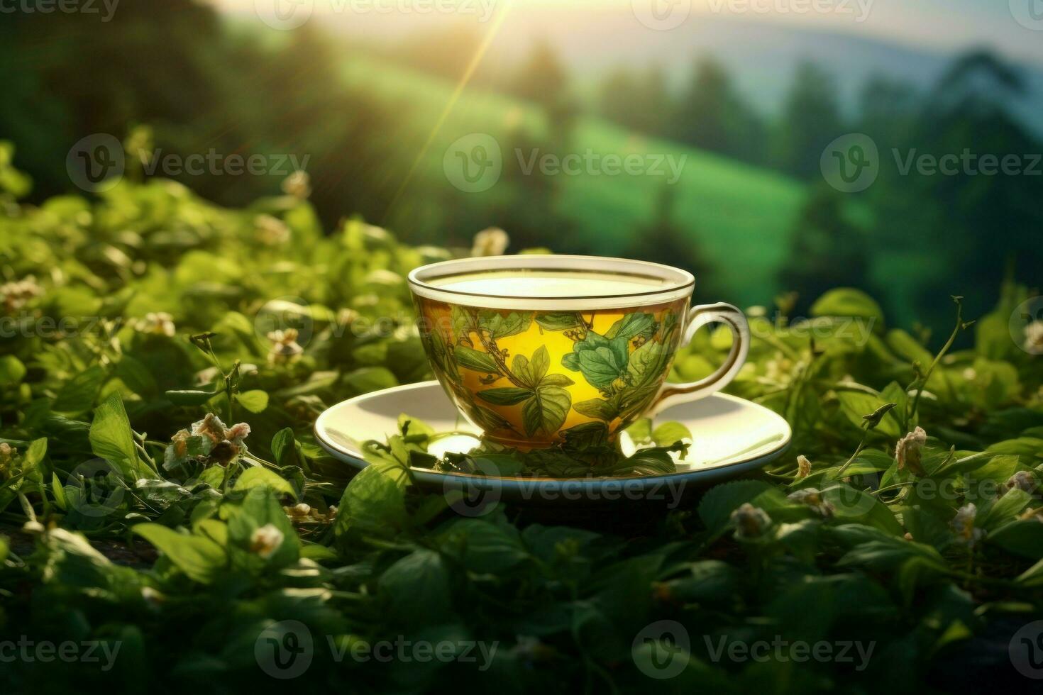 natura tè tazza. creare ai foto