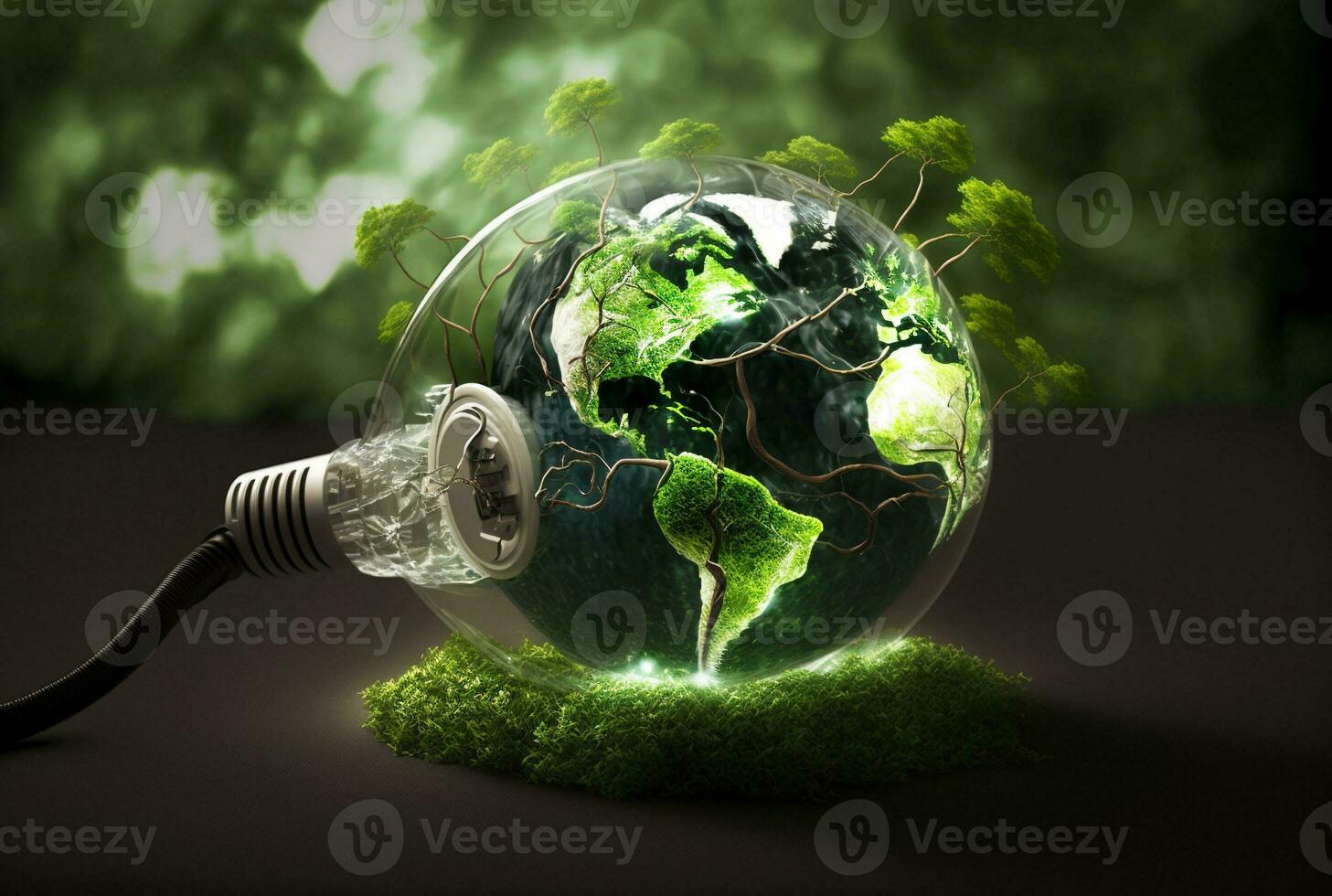 verde energia e energia sostenibilità ambientale protezione 3d concetto. generativo ai. foto