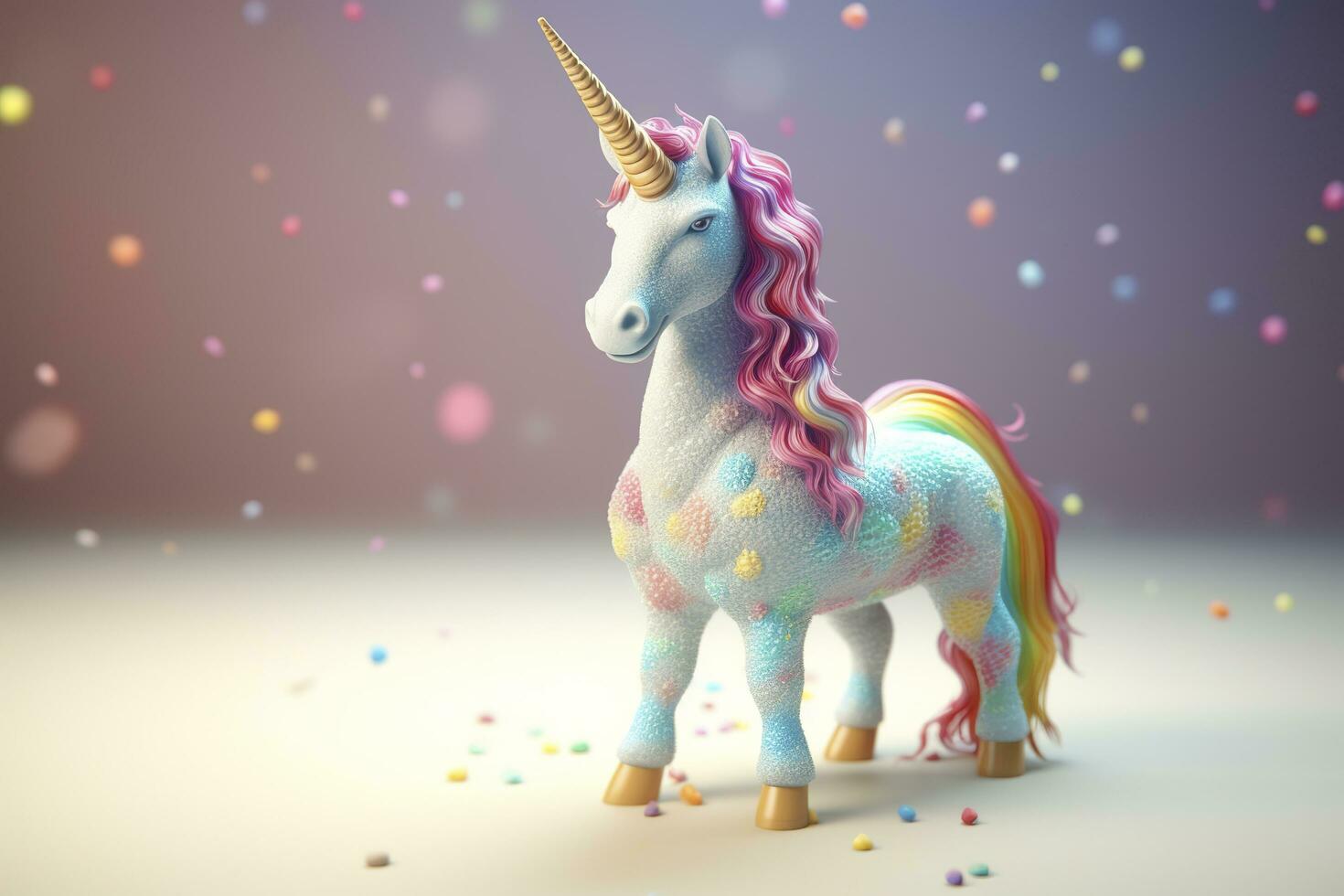 bellissimo unicorno con leggero colori. ai generativo foto