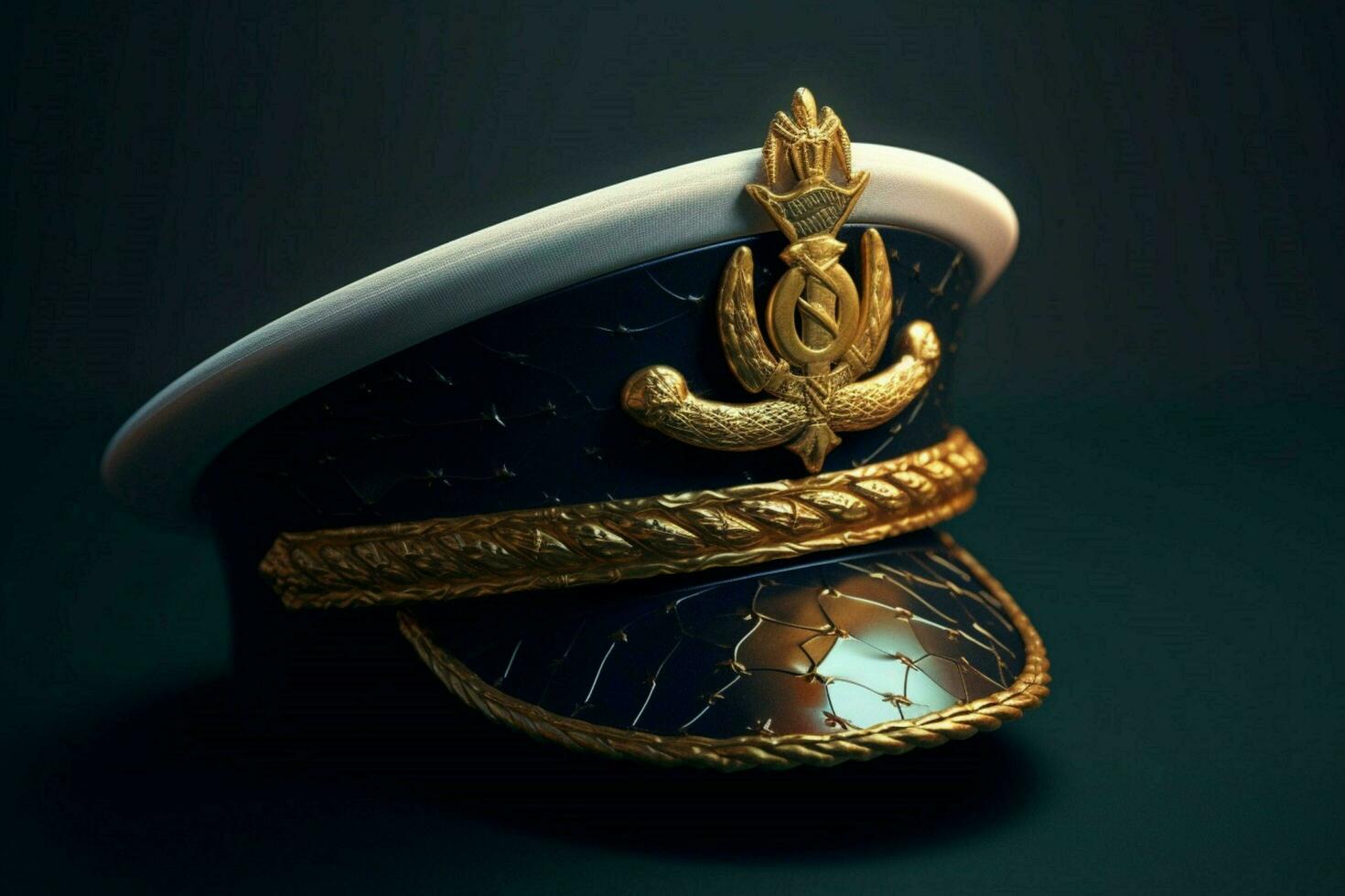 un' capitani cappello con un' oro ancora emblema foto