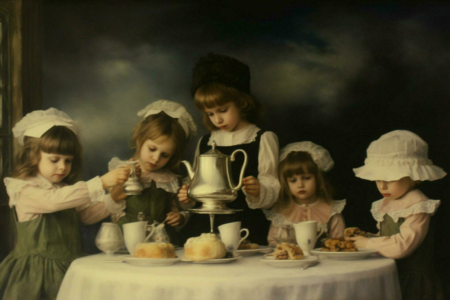 bambini avendo un' tè festa foto