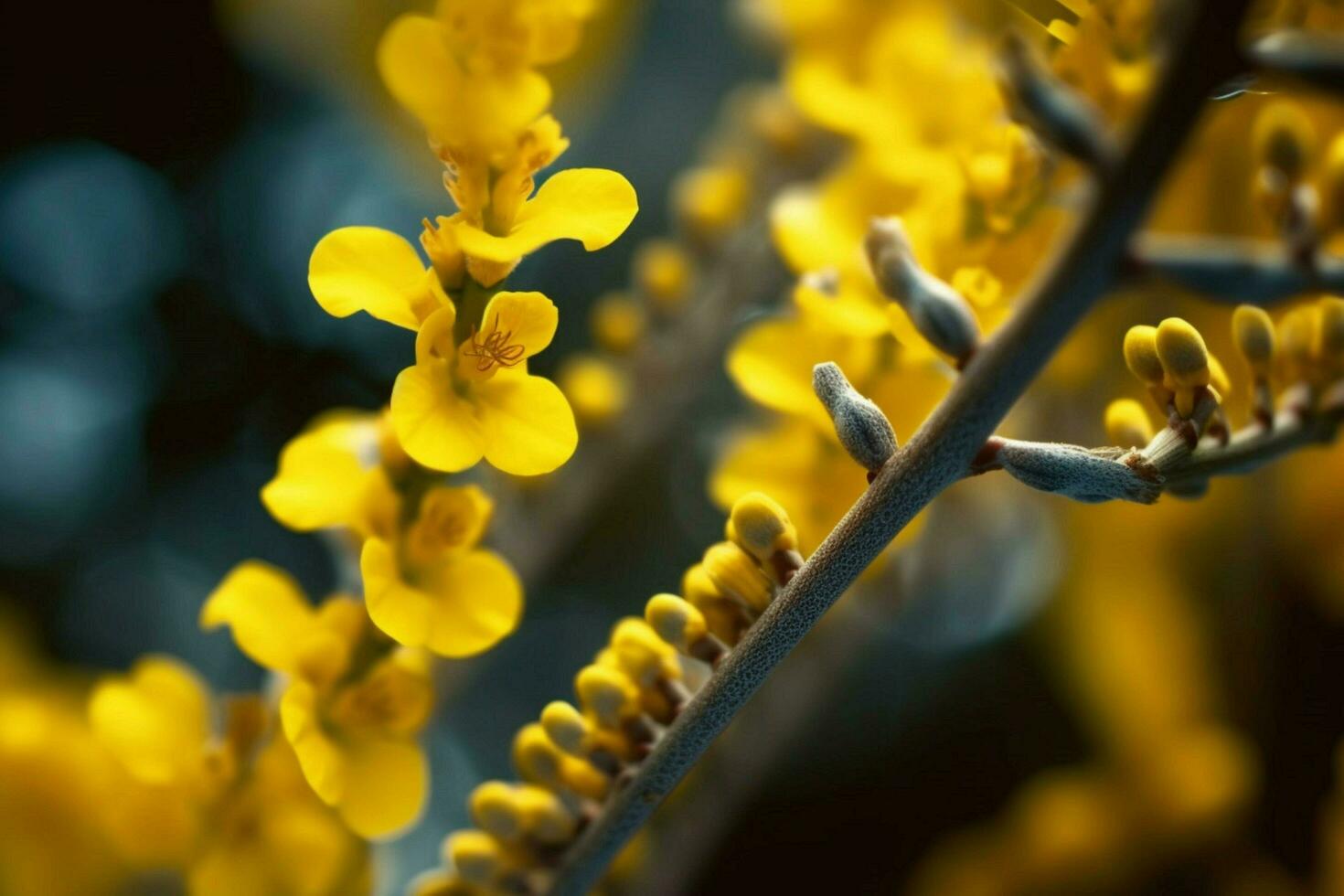 un' vicino su di un' dna struttura con giallo fiori foto