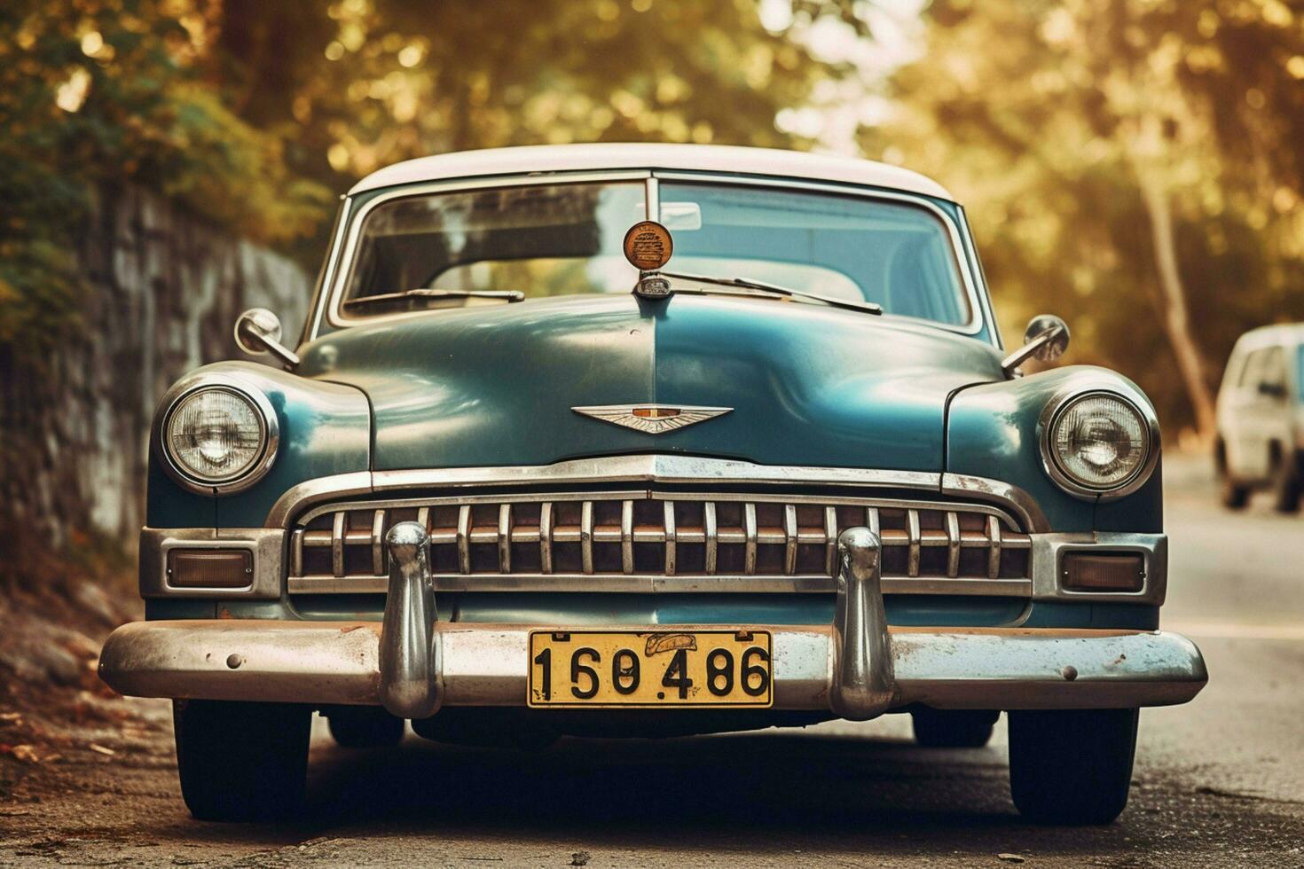 un' Vintage ▾ auto con un' licenza piatto quello dice il foto