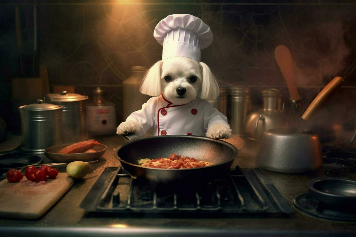 capocuoco cane cucinando foto