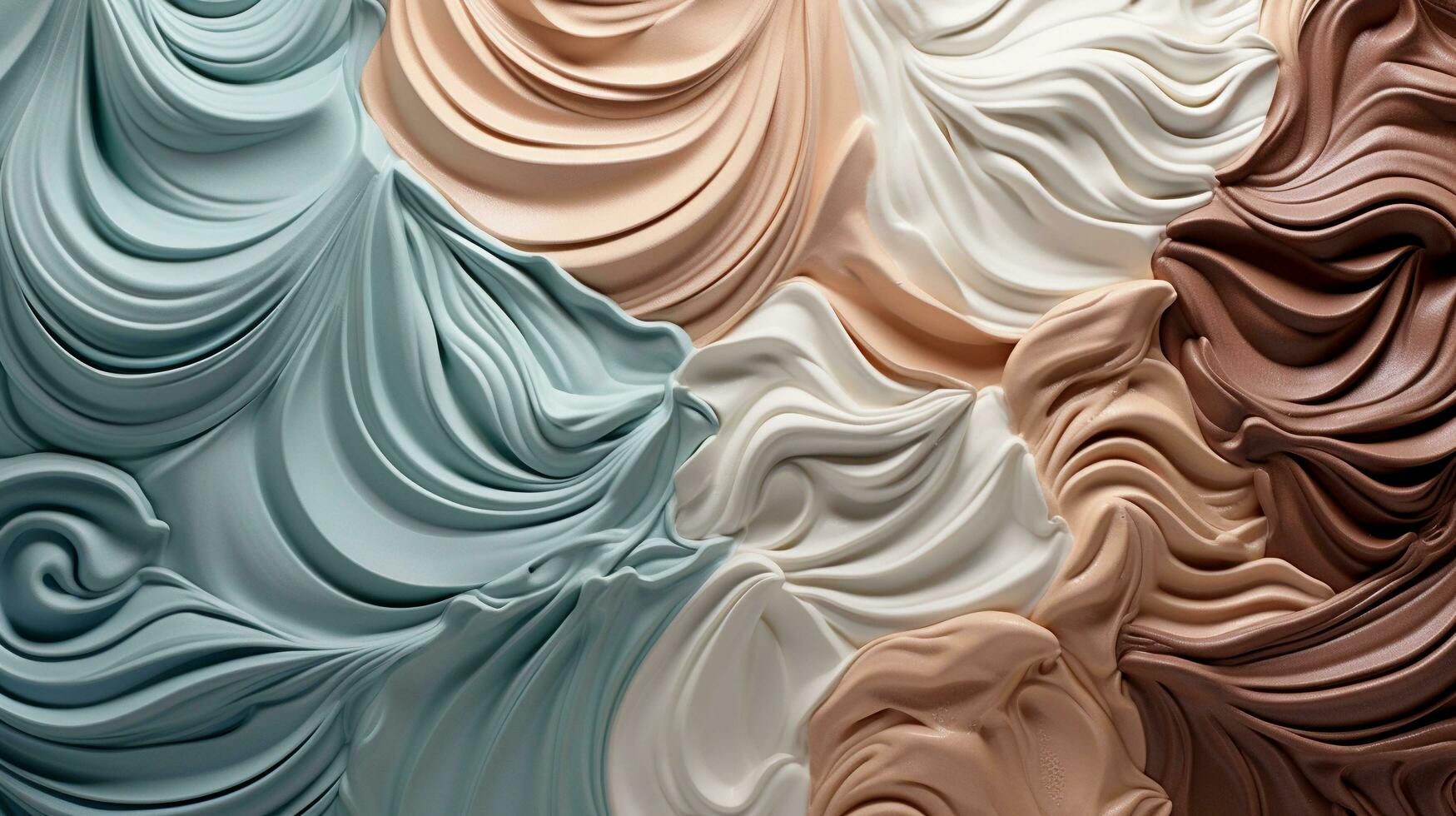 un' scena illustrare il abilità artistica di lavorazione gelato con strutturato increspature e intricato disegni, fornire spazio per testo, sfondo Immagine, ai generato foto