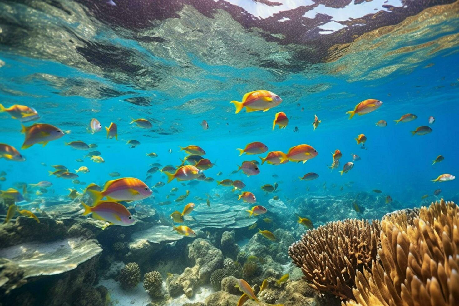 colorato subacqueo scuola di pesce nel caraibico r foto