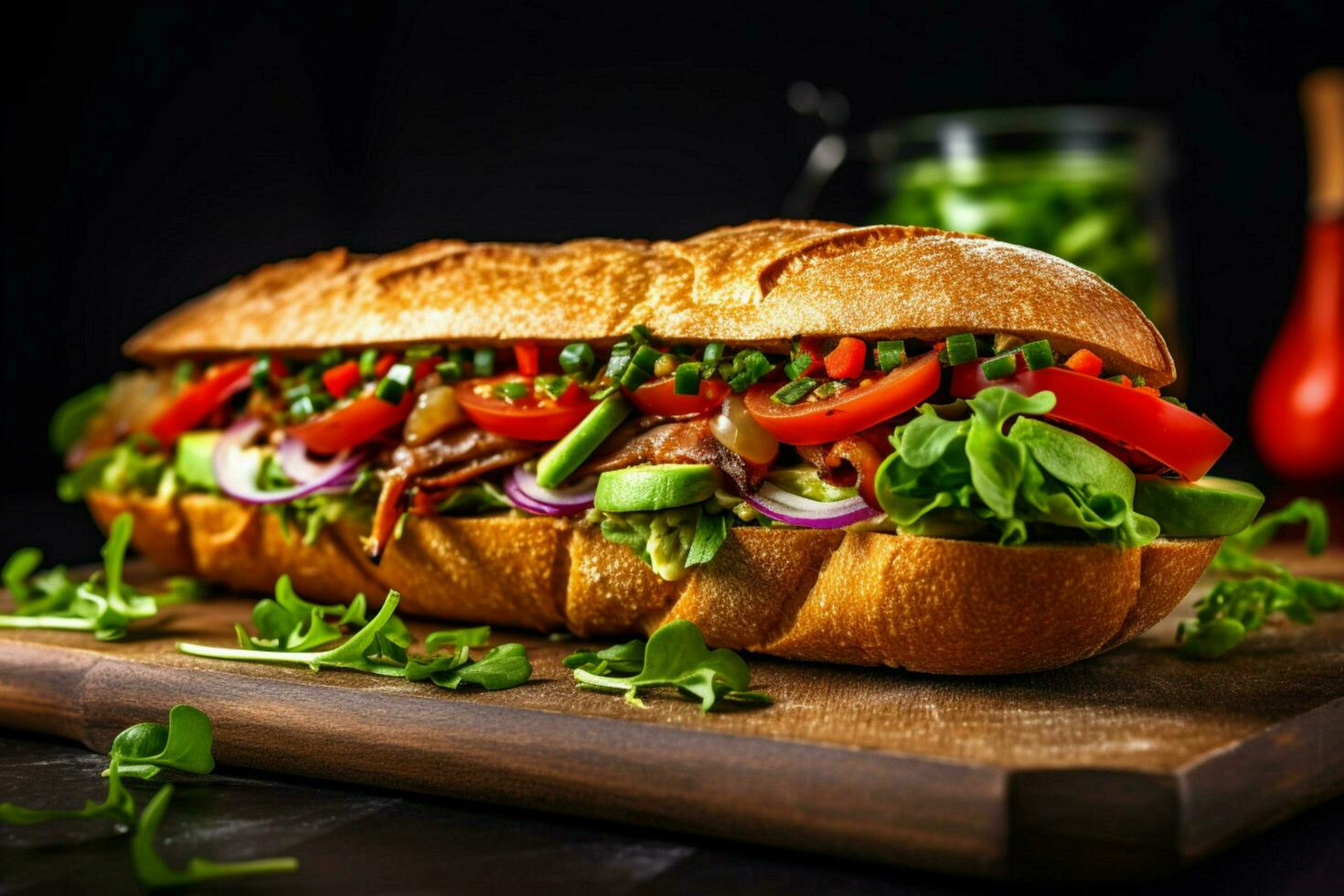 fresco vegano metropolitana Sandwich per un' leggero e guarire foto