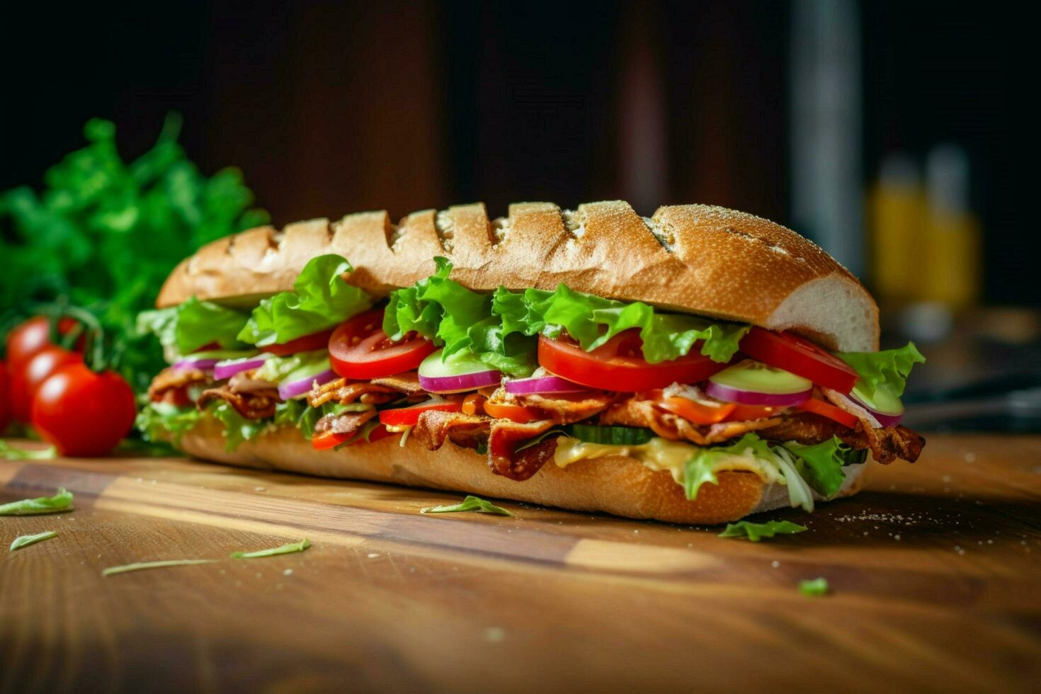 fresco vegano metropolitana Sandwich per un' leggero e guarire foto