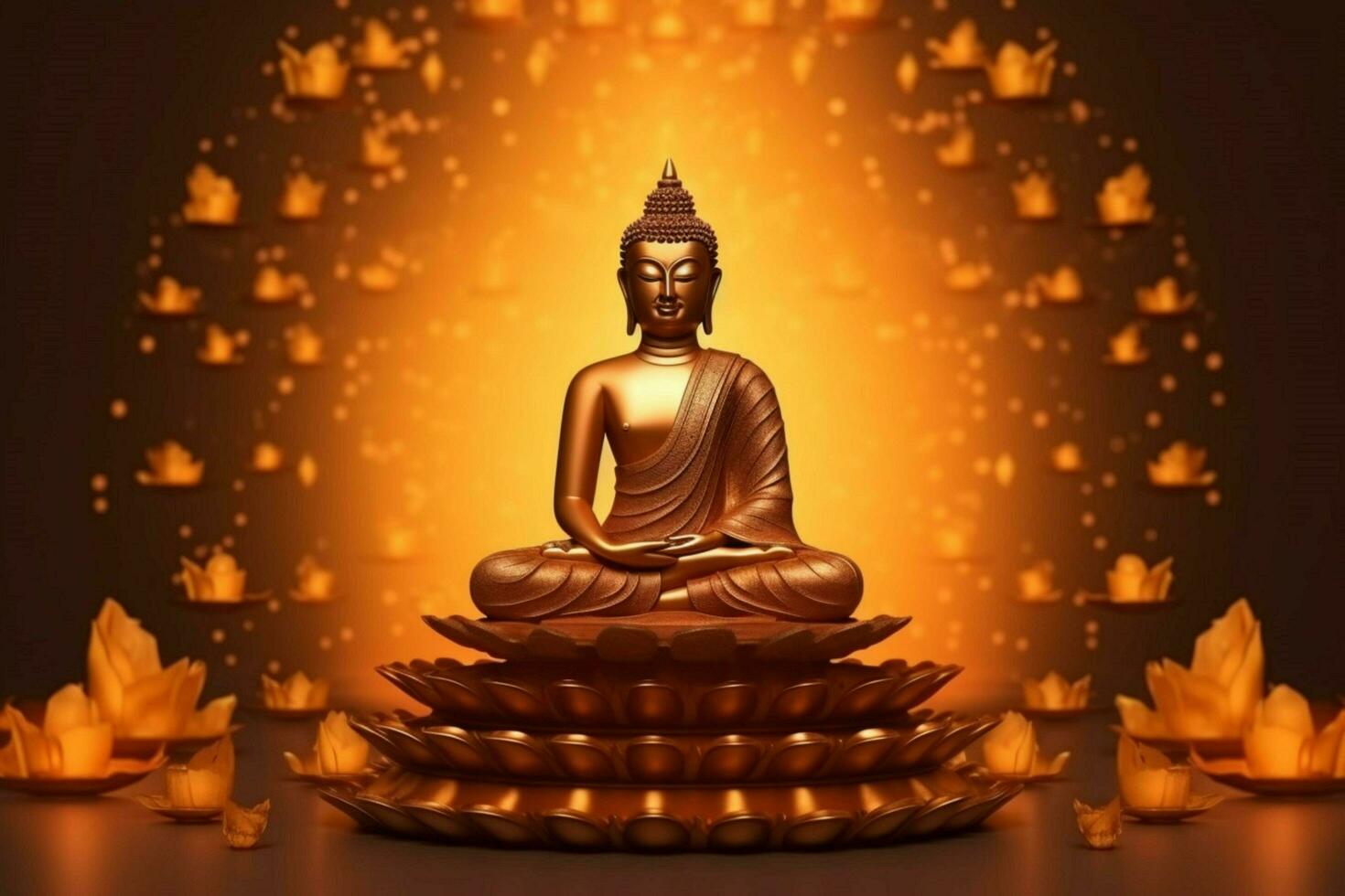 gautum Budda Vesak purnima statua simbolo di pace foto