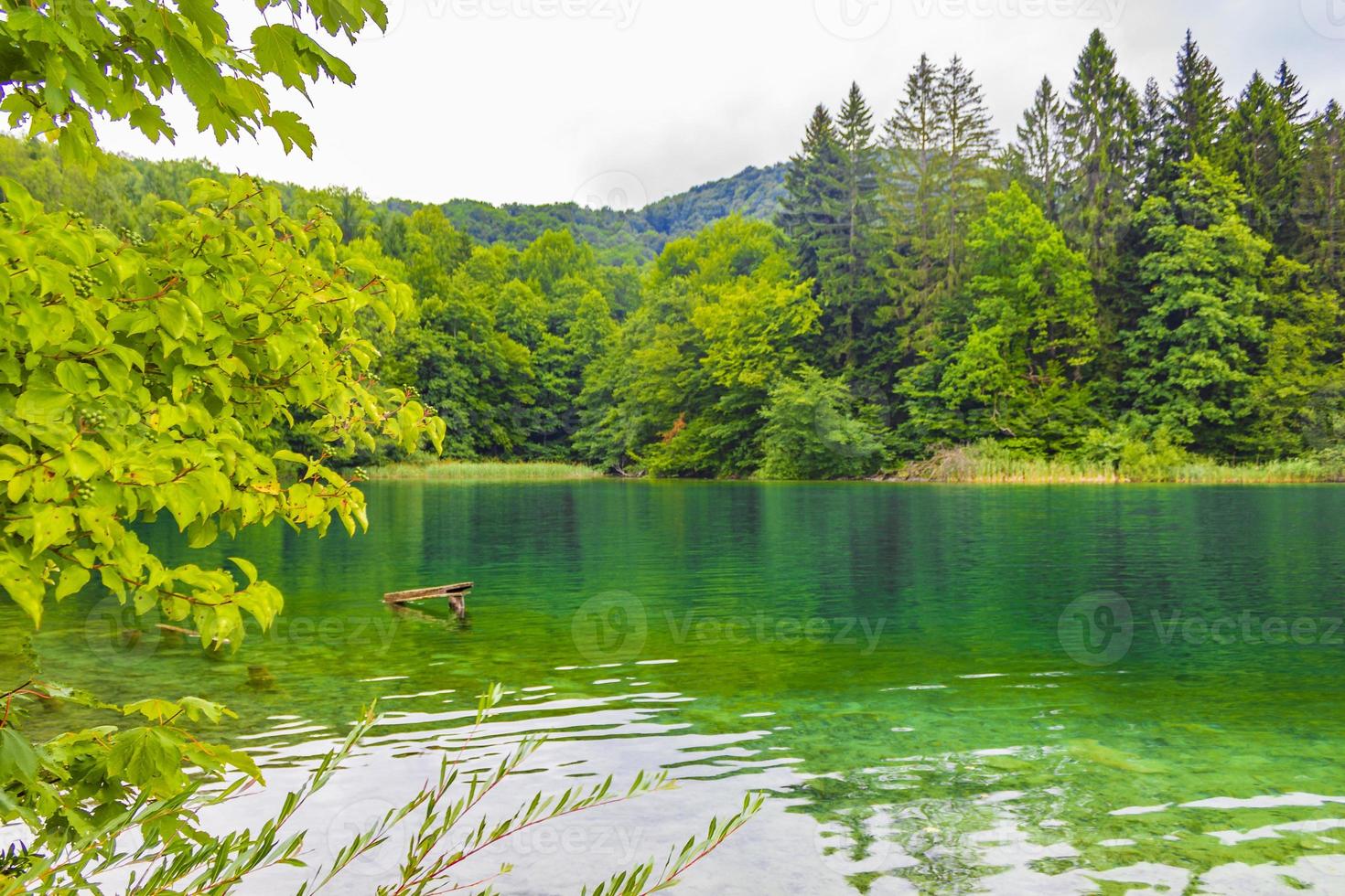 il parco nazionale dei laghi di plitvice paesaggio acqua turchese in croazia. foto