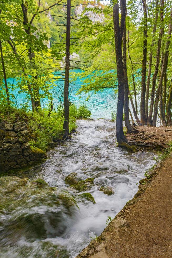 parco nazionale dei laghi di plitvice cascata acqua verde turchese croazia. foto