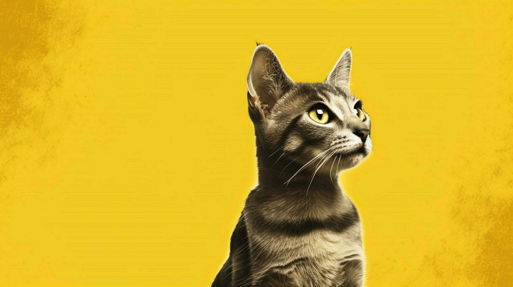 un' gatto con un' giallo sfondo foto