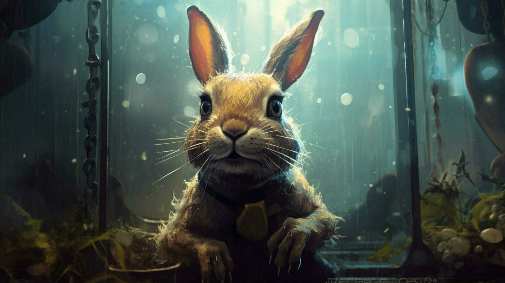 un' digitale coniglio comico arte foto