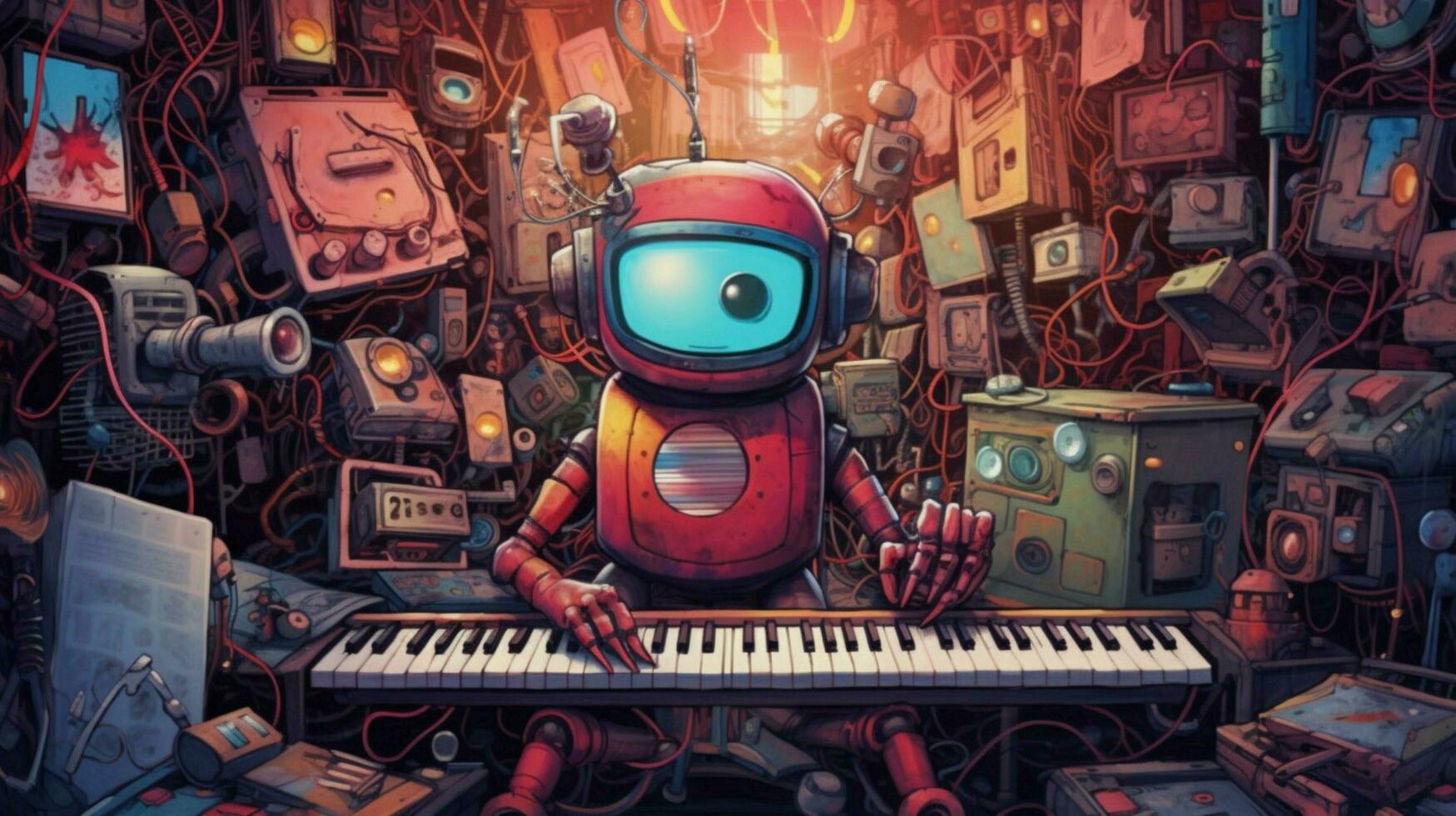 un' manifesto per un' musica video gioco chiamato robot foto