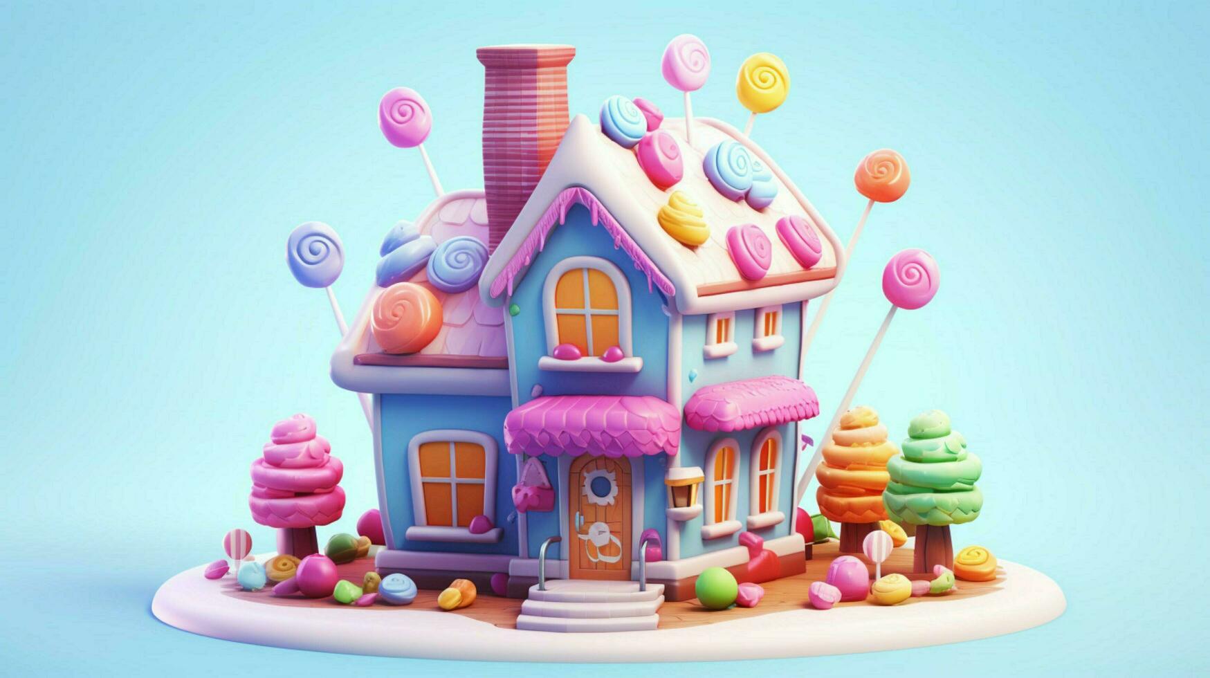 un' fantasia caramella Casa con dolci e cioccolato dolce foto