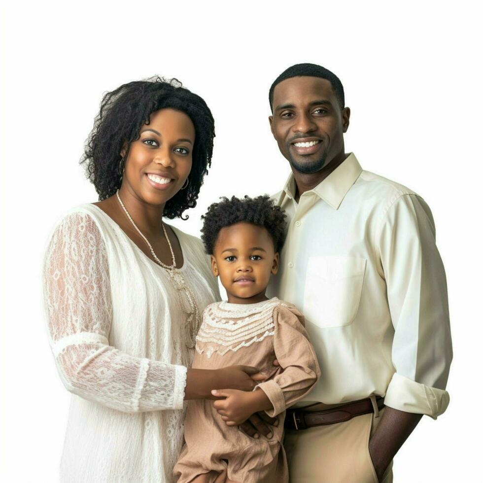 africano americano famiglia con trasparente sfondo alto foto