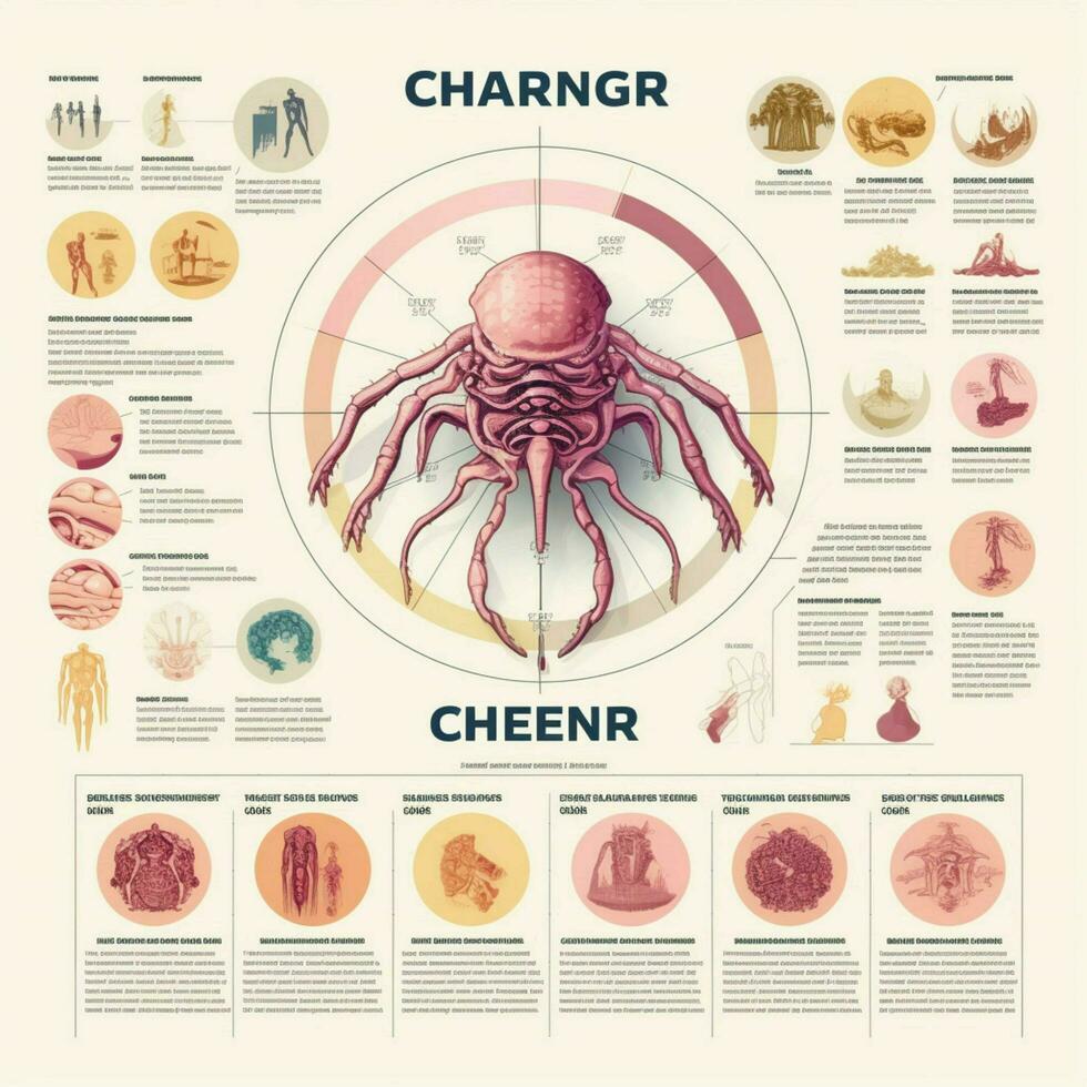 cancro Infografica con trasparente sfondo alto qualità foto