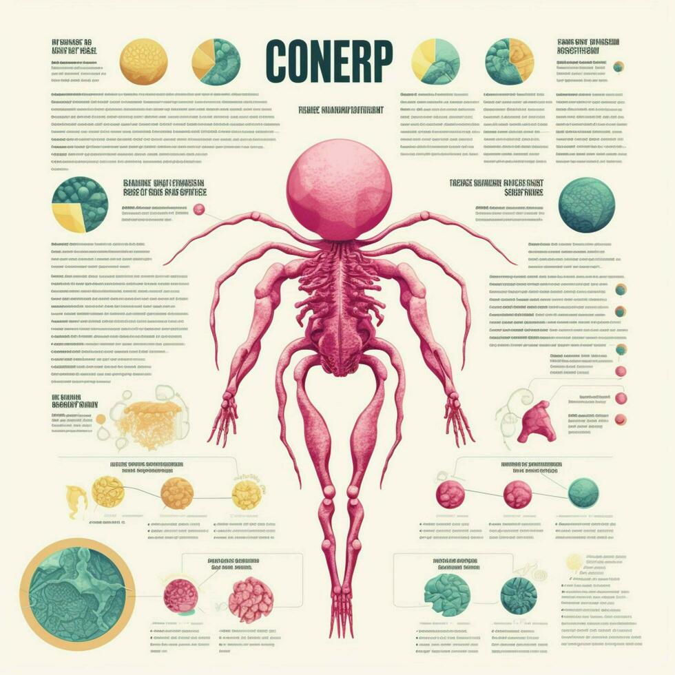 cancro Infografica con trasparente sfondo alto qualità foto