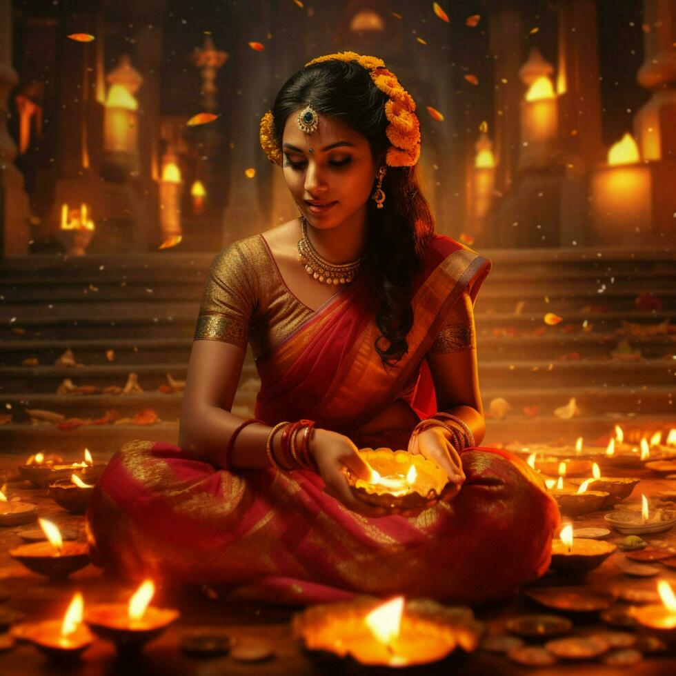 Diwali manifesto alto qualità 4k ultra HD hdr foto
