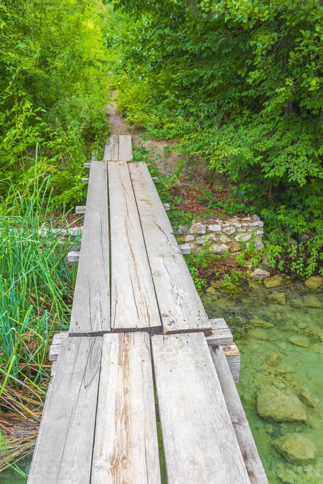 passerella nel parco nazionale dei laghi di plitvice in croazia foto