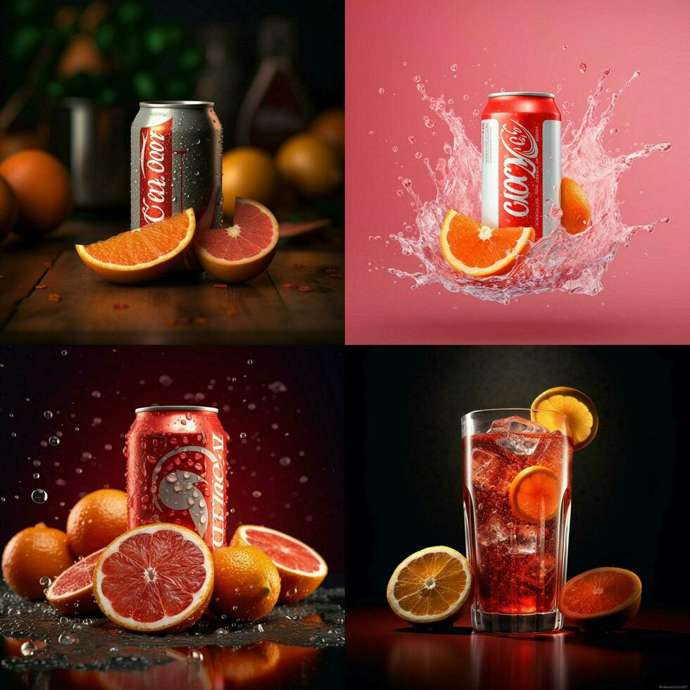 Prodotto scatti di dieta Coca Cola con piccante sangue orang foto