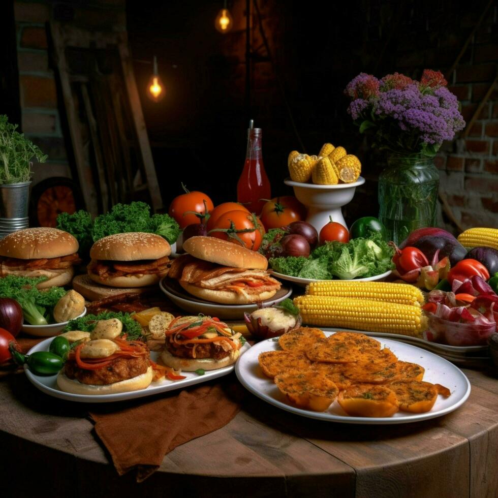 Prodotto scatti di nel vivace colori un' tavolo da pranzo f foto