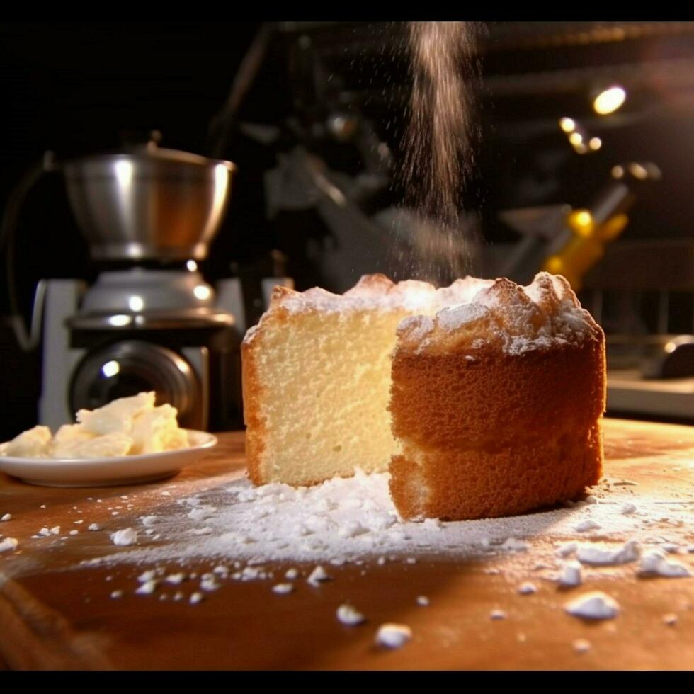 Prodotto scatti di fabbricazione angelo cibo torta con Basso foto