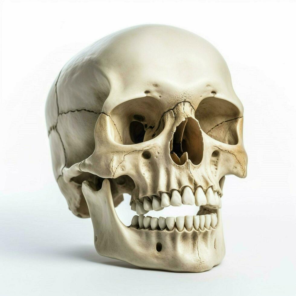 scheletro testa con bianca sfondo alto qualità foto