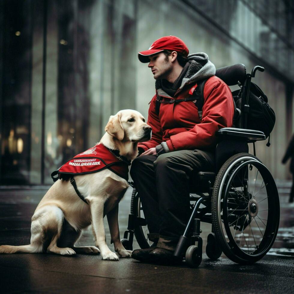 un' diligente servizio cane assistere qualcuno nel bisogno foto