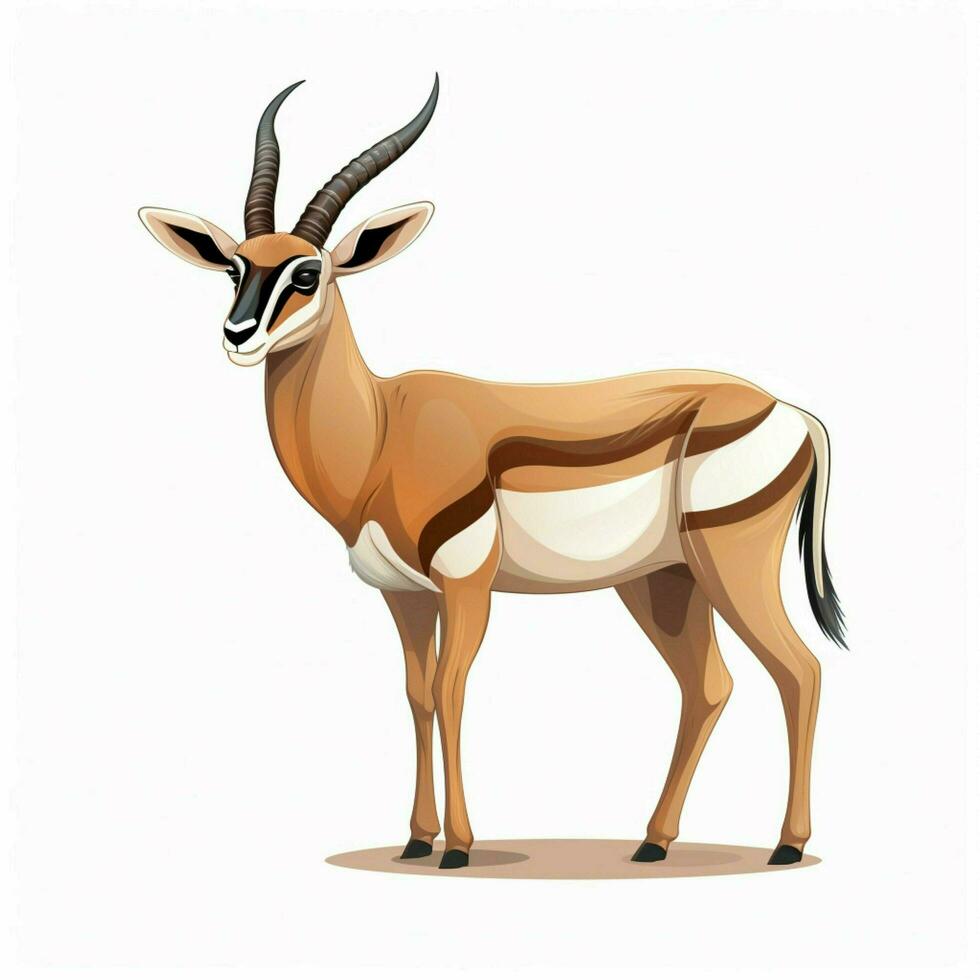 antilope 2d cartone animato vettore illustrazione su bianca backgroun foto