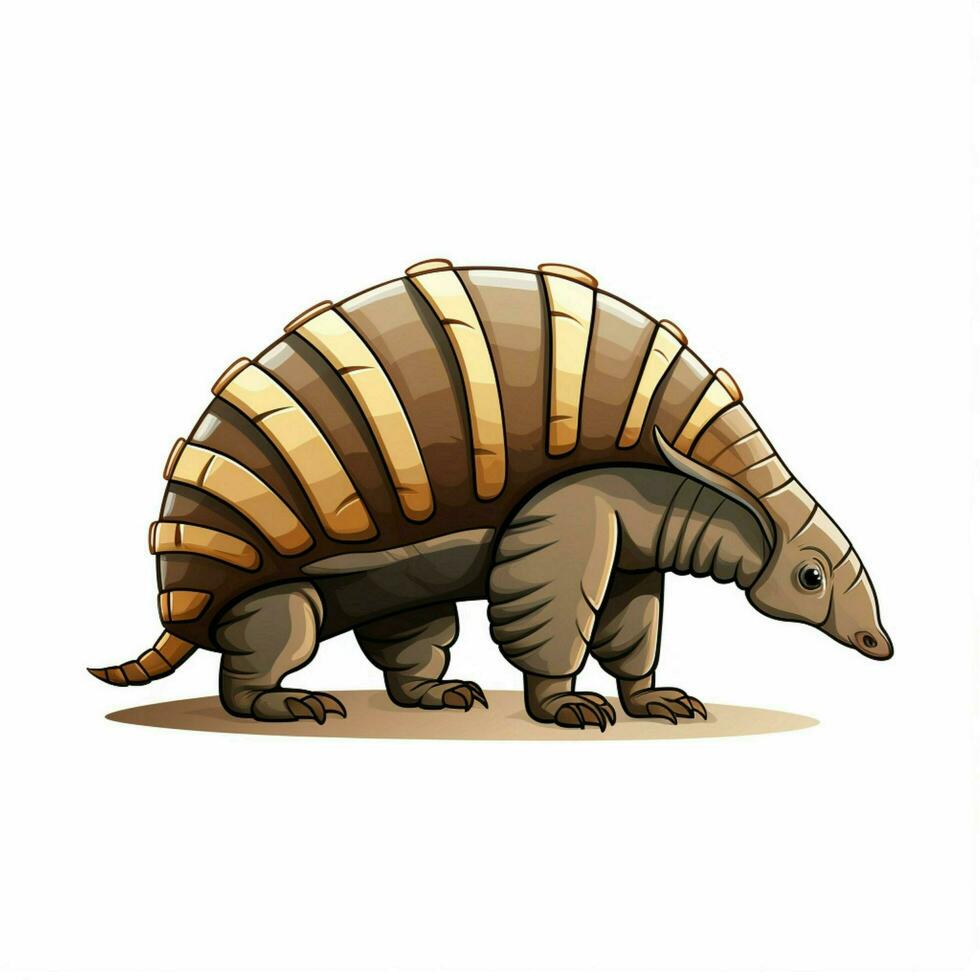 armadillo 2d cartone animato vettore illustrazione su bianca backgrou foto