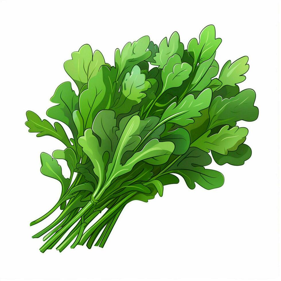 rucola 2d vettore illustrazione cartone animato nel bianca sfondo foto